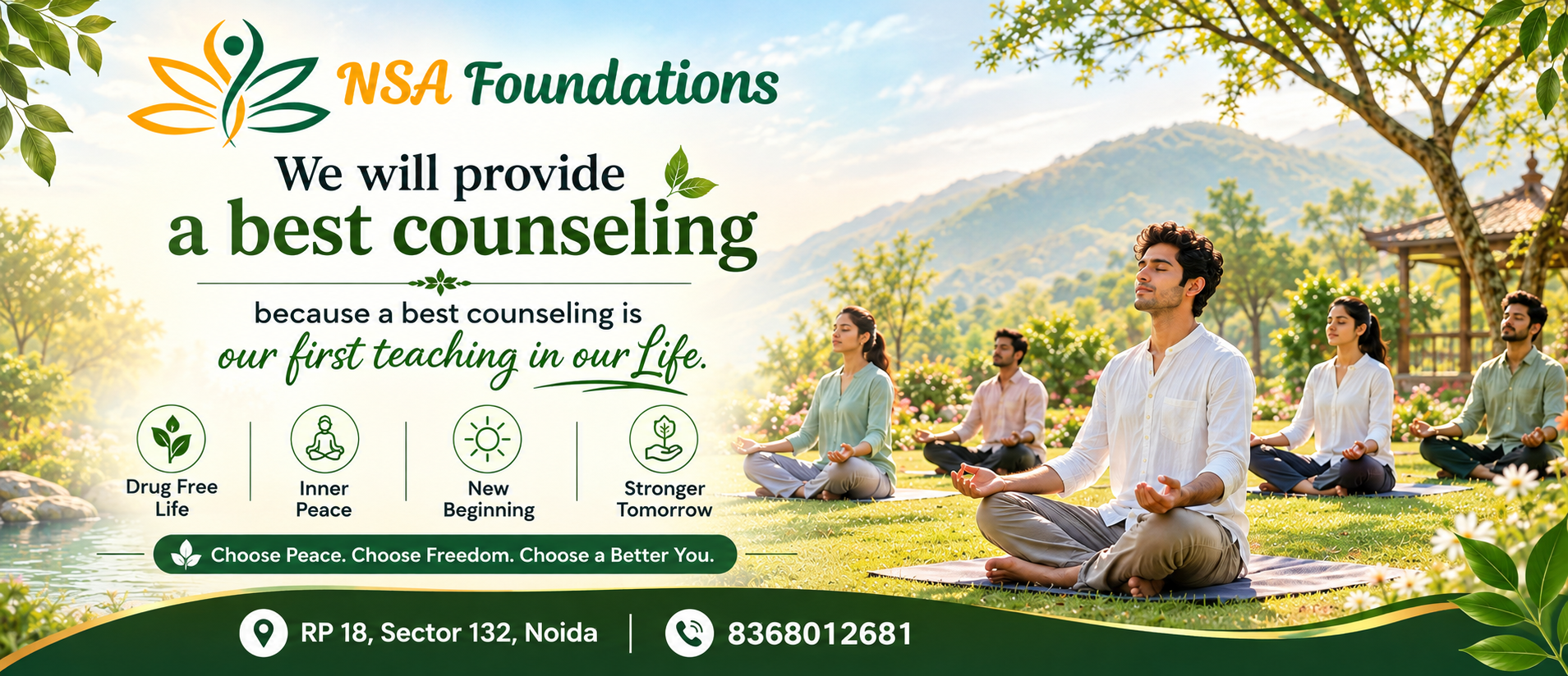 NSA Foundations | Rehab Centre Noida De Addiction | Detox | Counselling Alcohol & Drug Recovery Programs 24/7 Care & Personalised Support 📞8368012681