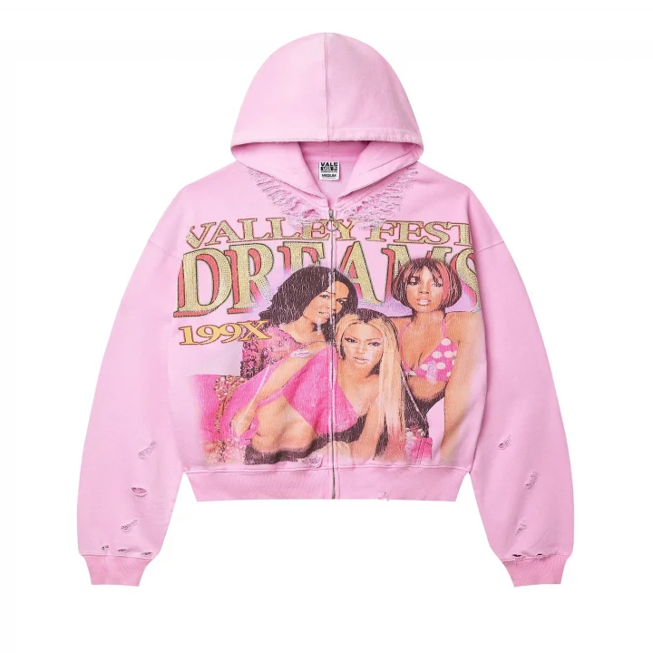 Vale Forever Dreams Zip Up Pink Hoodie
