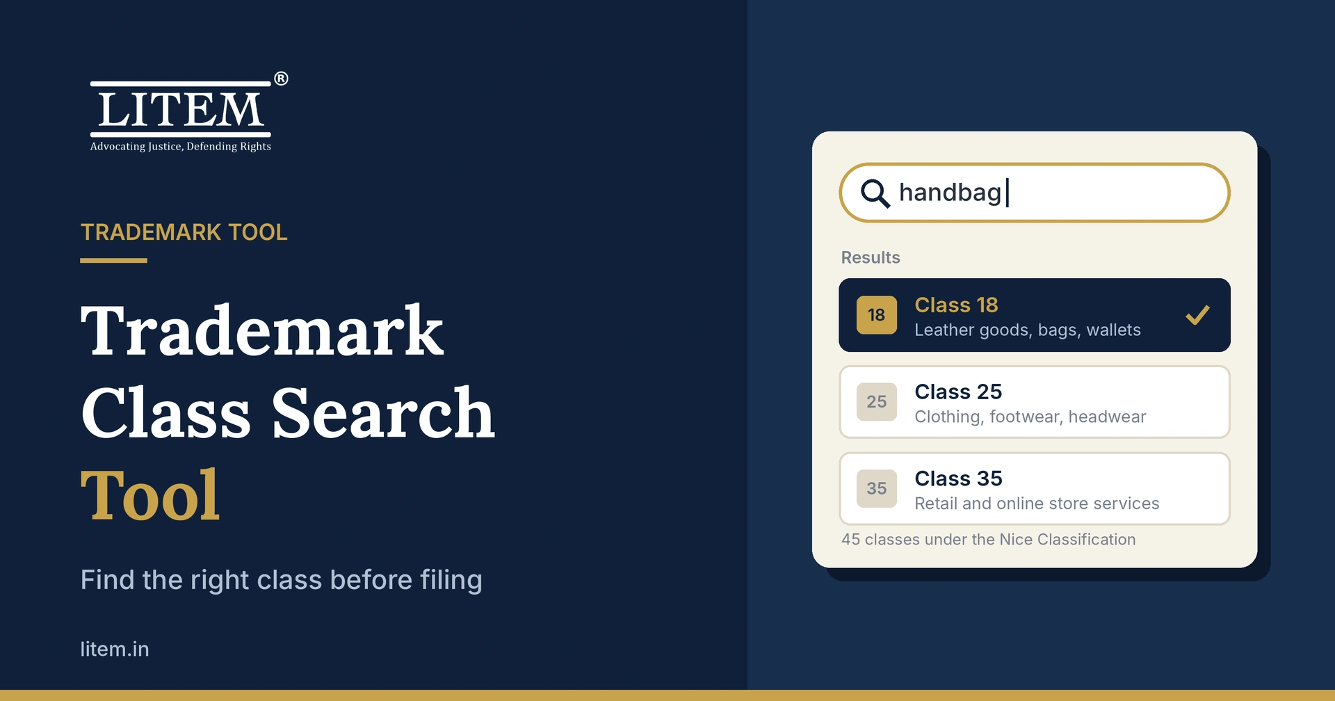 Trademark Class Search Tool
