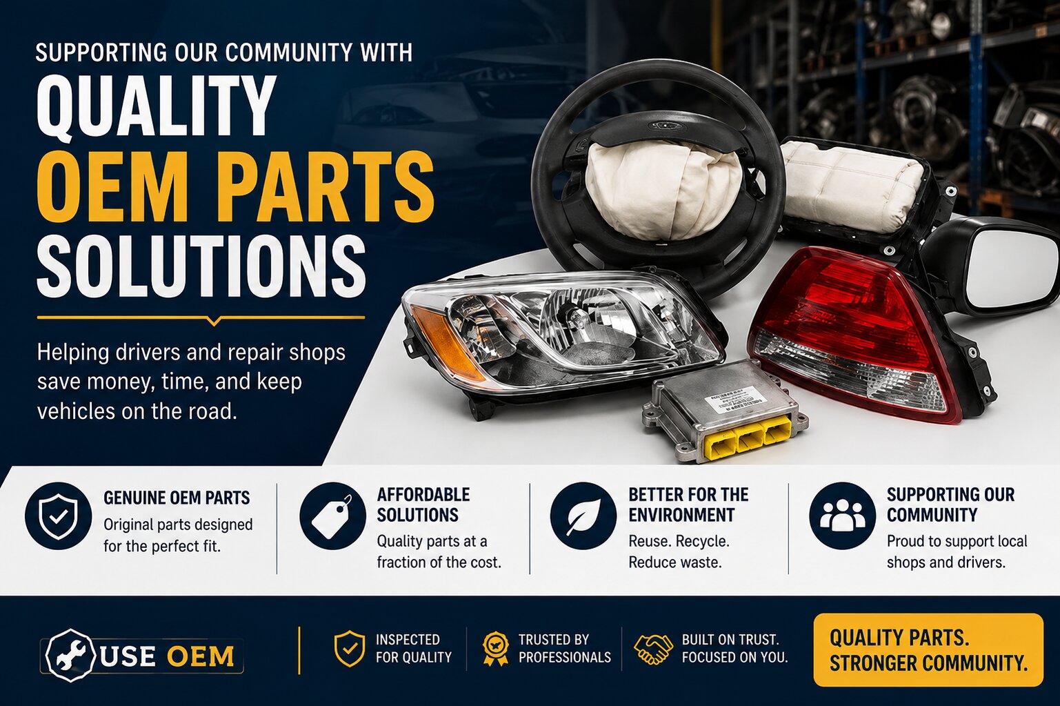Used OEM airbags and automotive replacement parts from Use OEM.